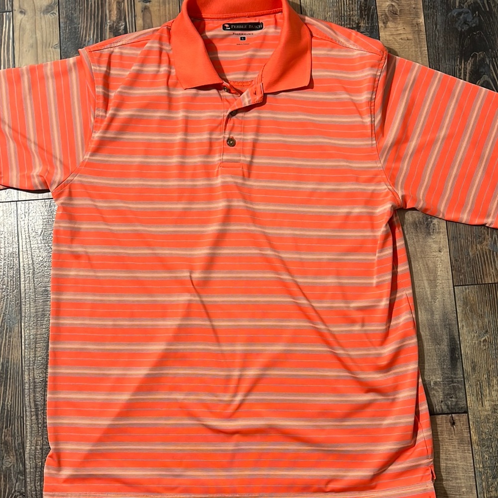 Pebble Beach Polo Orange with stripes